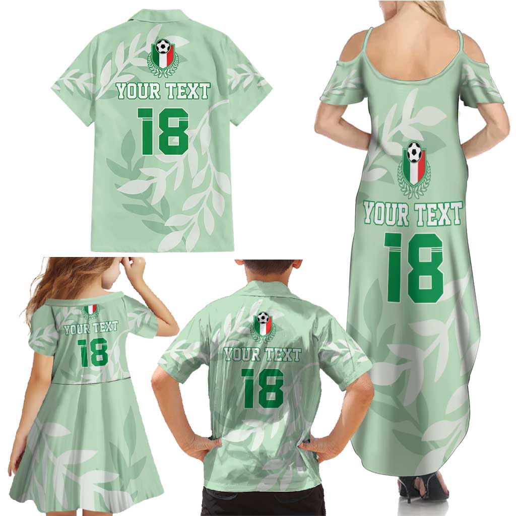 Custom Italy Football Family Matching Summer Maxi Dress and Hawaiian Shirt Nazionale di calcio dell'Italia
