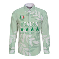Custom Italy Football Long Sleeve Button Shirt Nazionale di calcio dell'Italia
