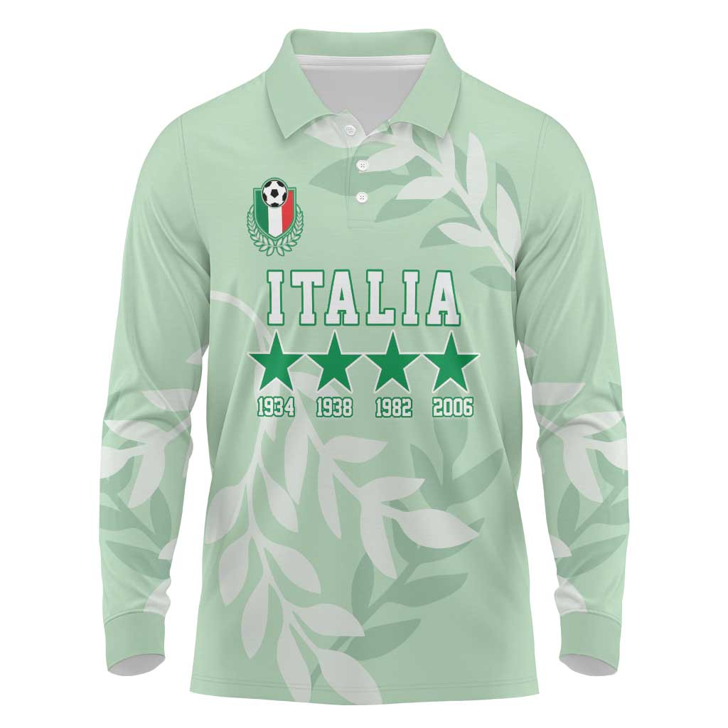 Custom Italy Football Long Sleeve Polo Shirt Nazionale di calcio dell'Italia