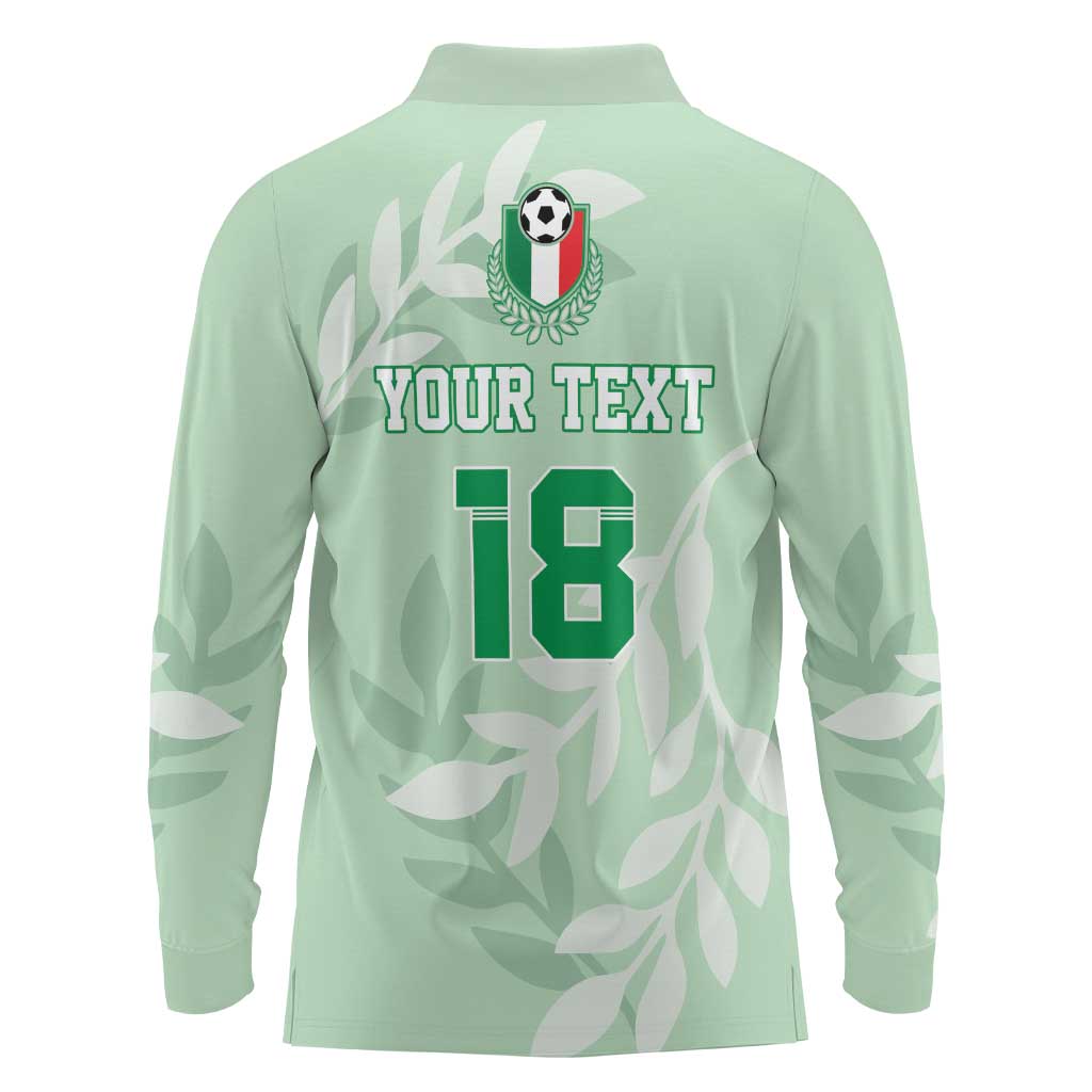 Custom Italy Football Long Sleeve Polo Shirt Nazionale di calcio dell'Italia