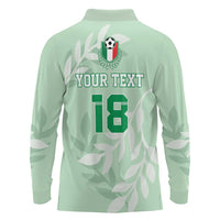 Custom Italy Football Long Sleeve Polo Shirt Nazionale di calcio dell'Italia