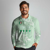 Custom Italy Football Long Sleeve Polo Shirt Nazionale di calcio dell'Italia