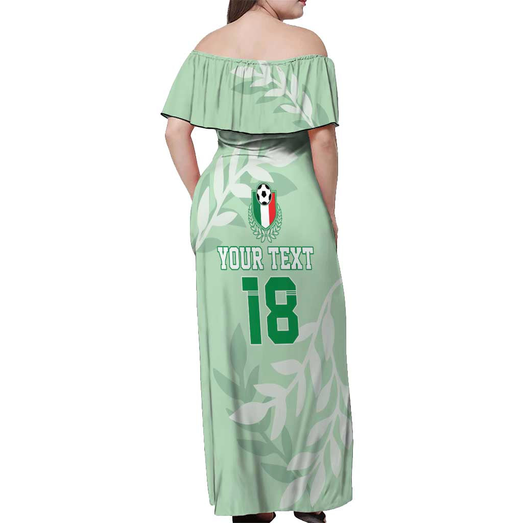 Custom Italy Football Off Shoulder Maxi Dress Nazionale di calcio dell'Italia