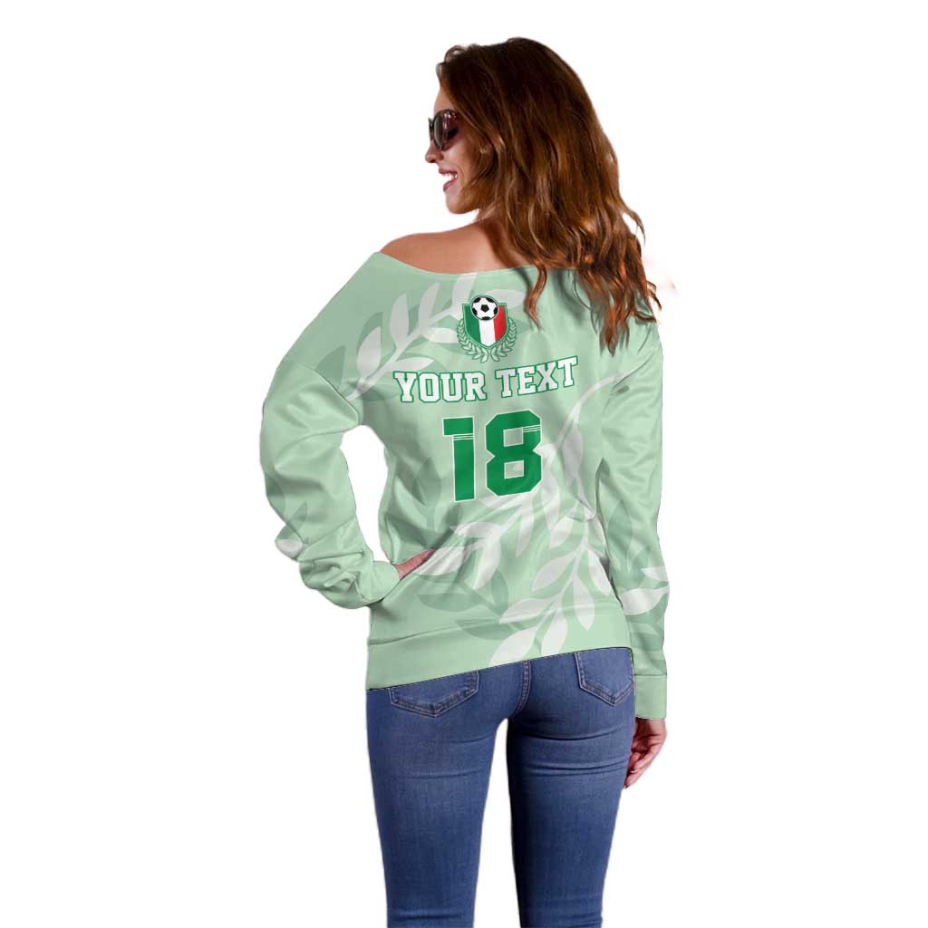 Custom Italy Football Off Shoulder Sweater Nazionale di calcio dell'Italia