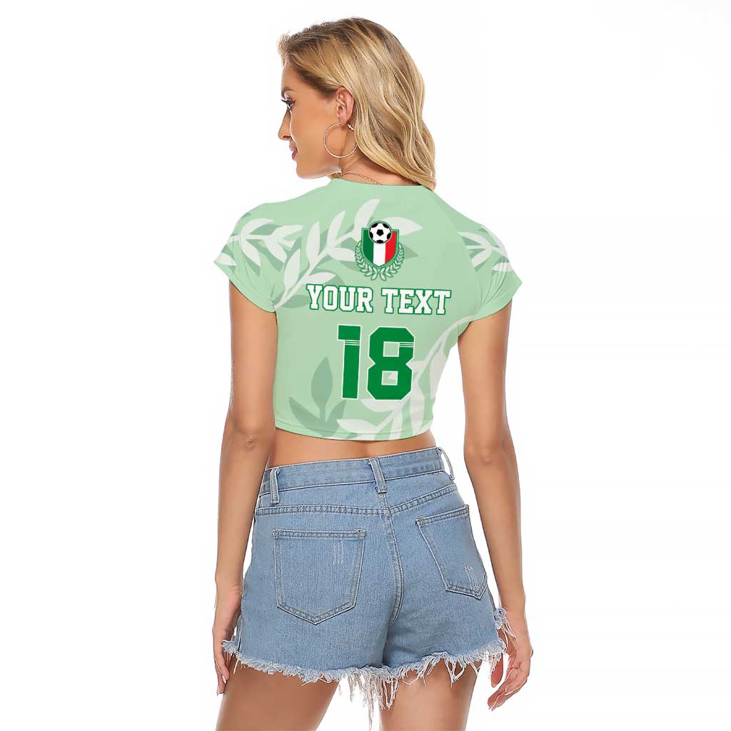 Custom Italy Football Raglan Cropped T Shirt Nazionale di calcio dell'Italia