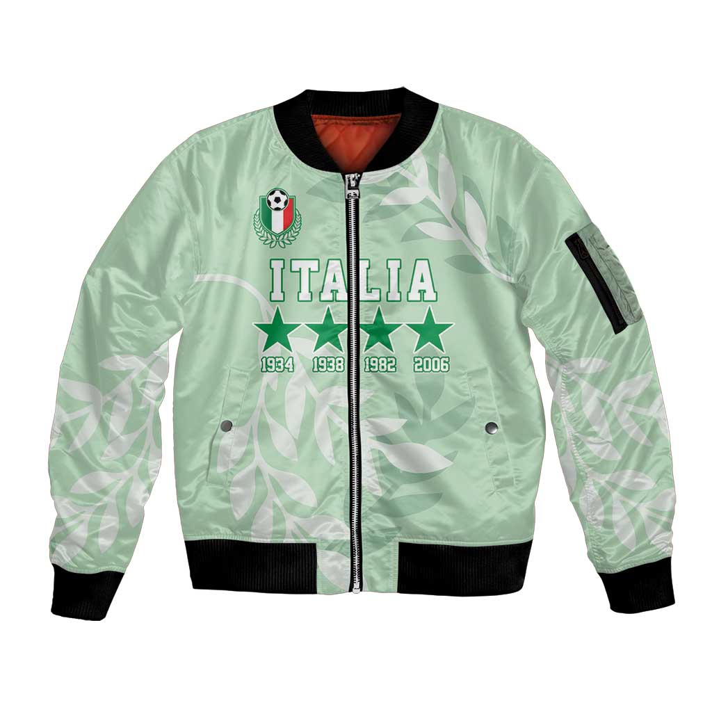 Custom Italy Football Sleeve Zip Bomber Jacket Nazionale di calcio dell'Italia