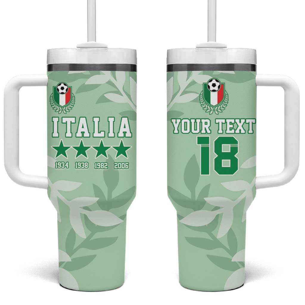 Custom Italy Football Tumbler With Handle Nazionale di calcio dell'Italia