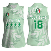 Custom Italy Football Women Sleeveless Polo Shirt Nazionale di calcio dell'Italia