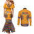 Personalized Haiti Dashiki Couples Matching Mermaid Dress and Long Sleeve Button Shirt