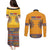 Personalized Haiti Dashiki Couples Matching Puletasi and Long Sleeve Button Shirt - Wonder Print Shop