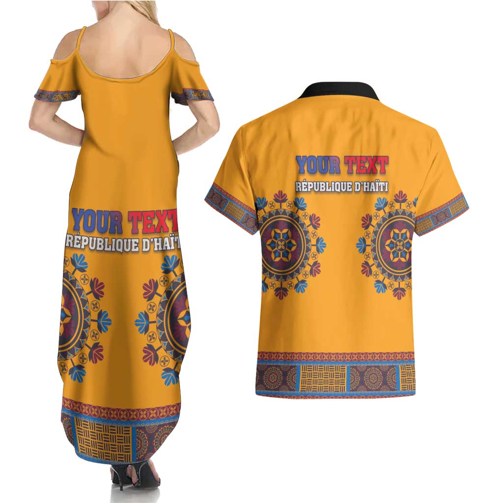 Personalized Haiti Dashiki Couples Matching Summer Maxi Dress and Hawaiian Shirt - Wonder Print Shop