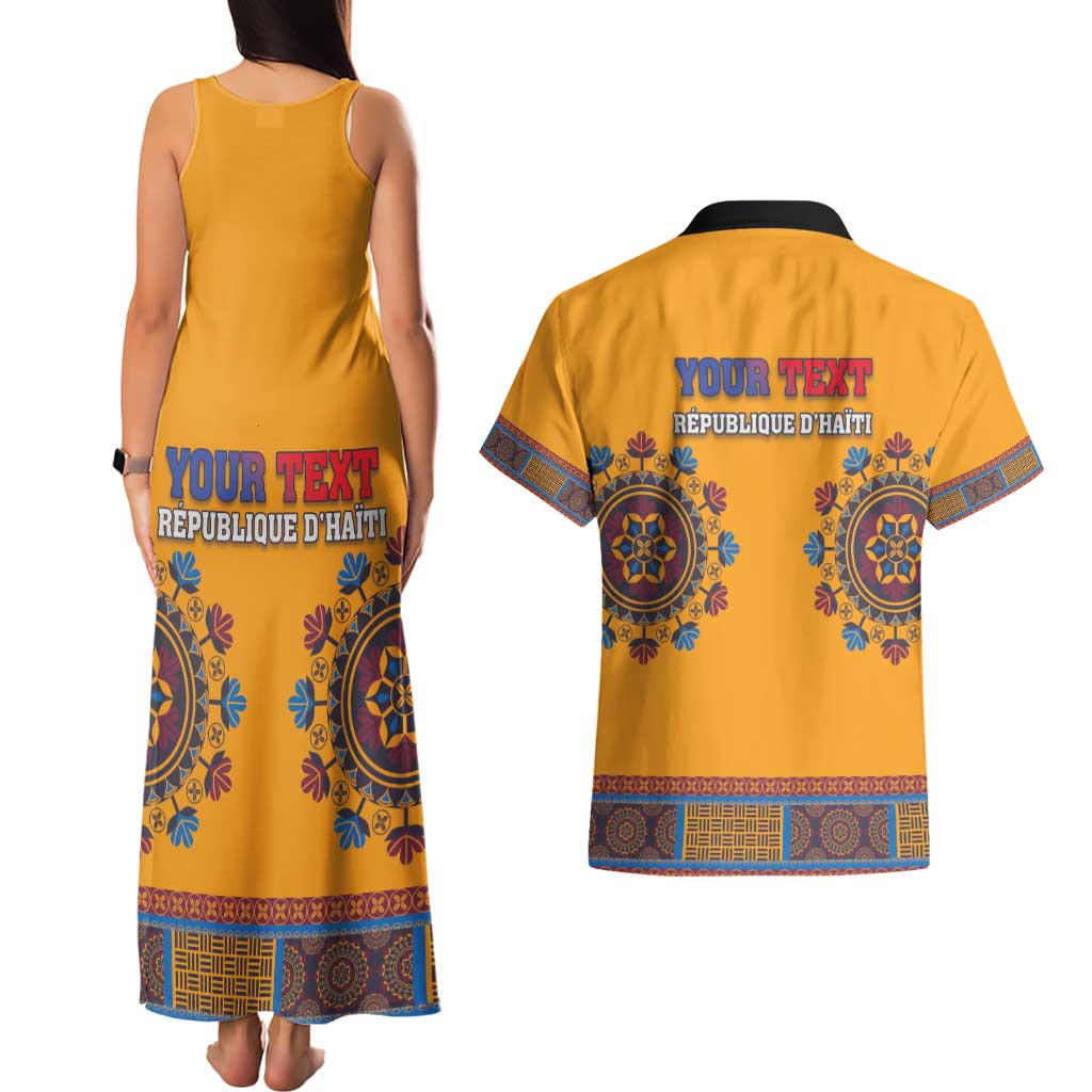 Personalized Haiti Dashiki Couples Matching Tank Maxi Dress and Hawaiian Shirt - Wonder Print Shop