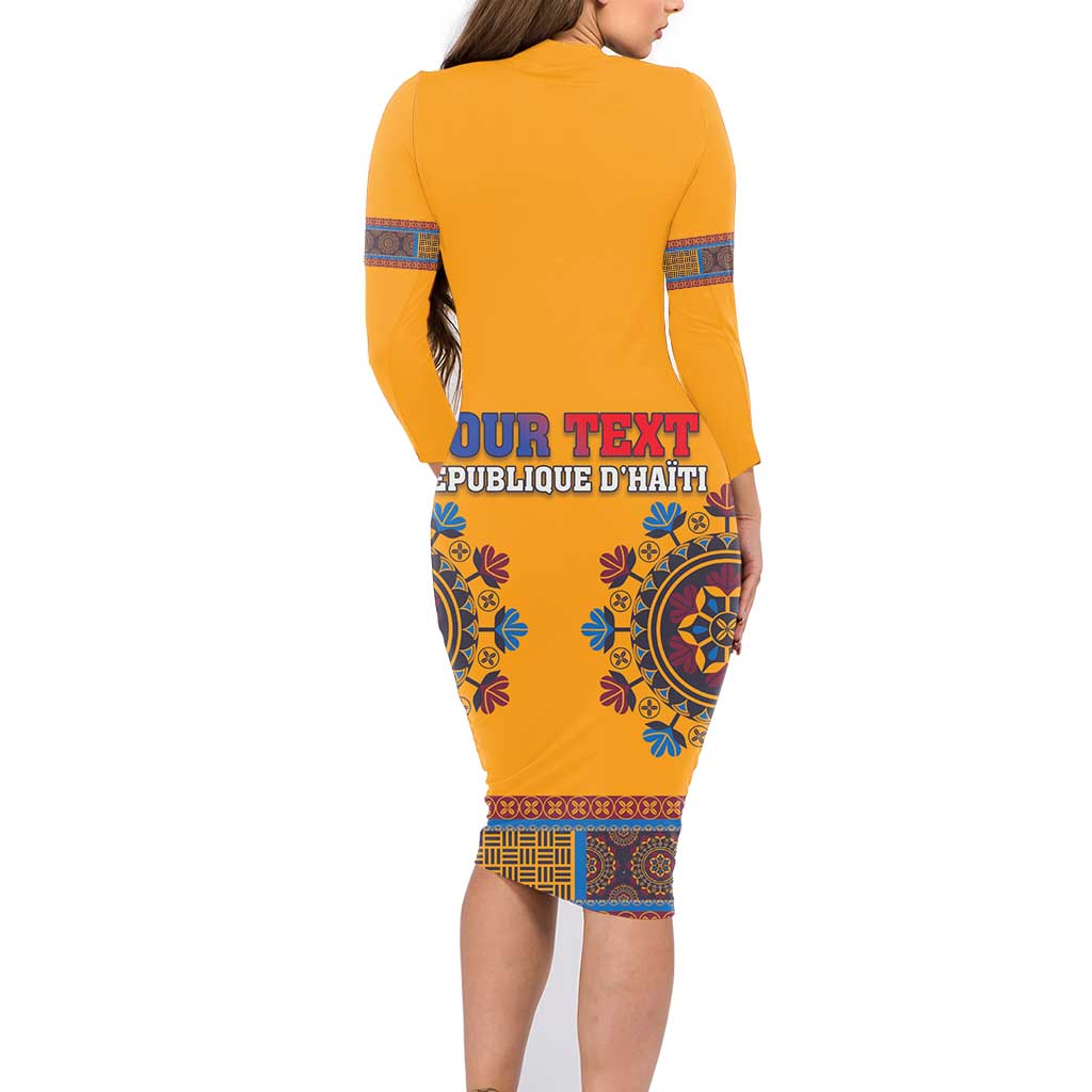 Personalized Haiti Dashiki Family Matching Long Sleeve Bodycon Dress and Hawaiian Shirt - Wonder Print Shop