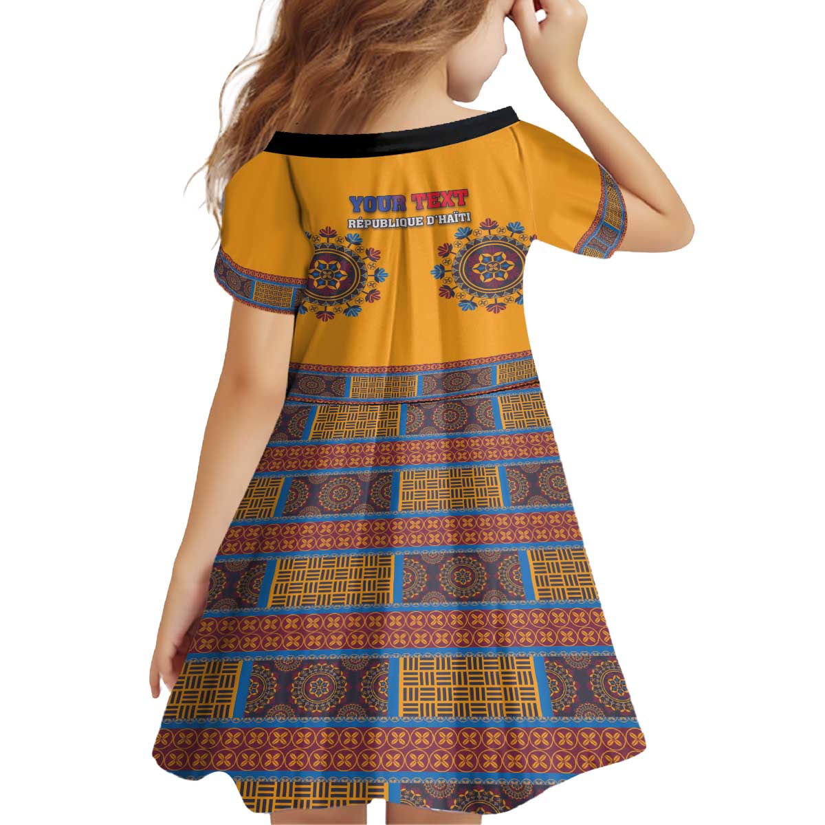 Personalized Haiti Dashiki Family Matching Off The Shoulder Long Sleeve Dress and Hawaiian Shirt - Wonder Print Shop