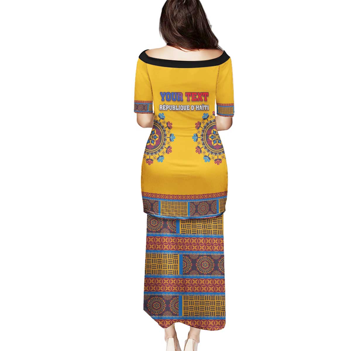 Personalized Haiti Dashiki Family Matching Puletasi and Hawaiian Shirt - Wonder Print Shop