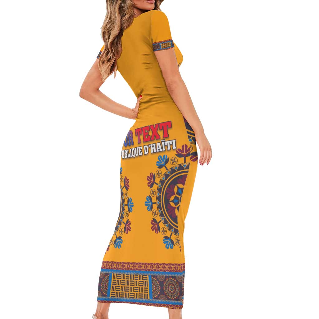 Personalized Haiti Dashiki Family Matching Short Sleeve Bodycon Dress and Hawaiian Shirt - Wonder Print Shop