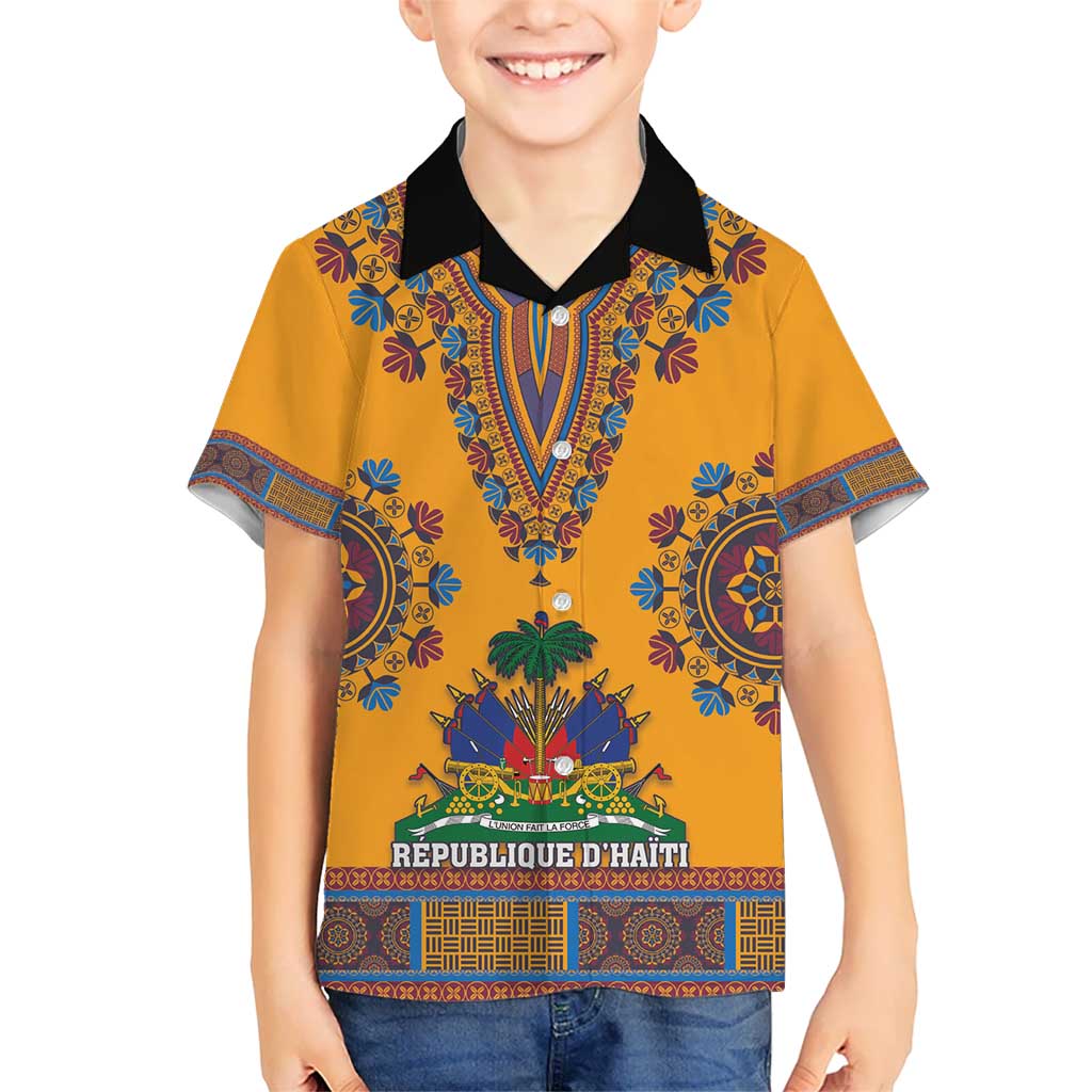 Personalized Haiti Dashiki Kid Hawaiian Shirt - Wonder Print Shop