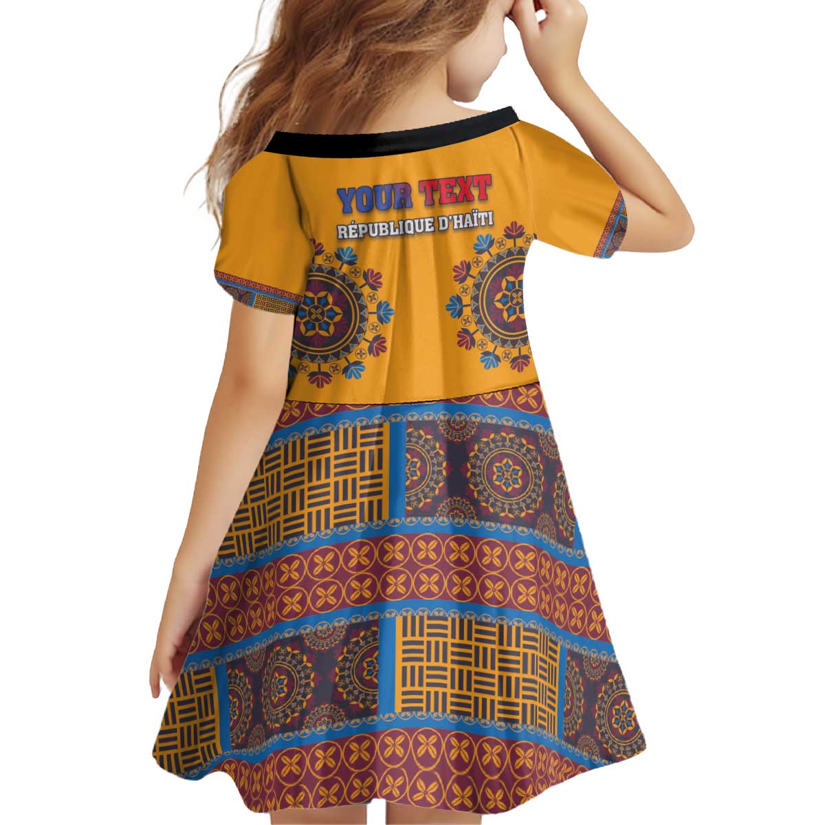 Personalized Haiti Dashiki Kid Short Sleeve Dress - Wonder Print Shop