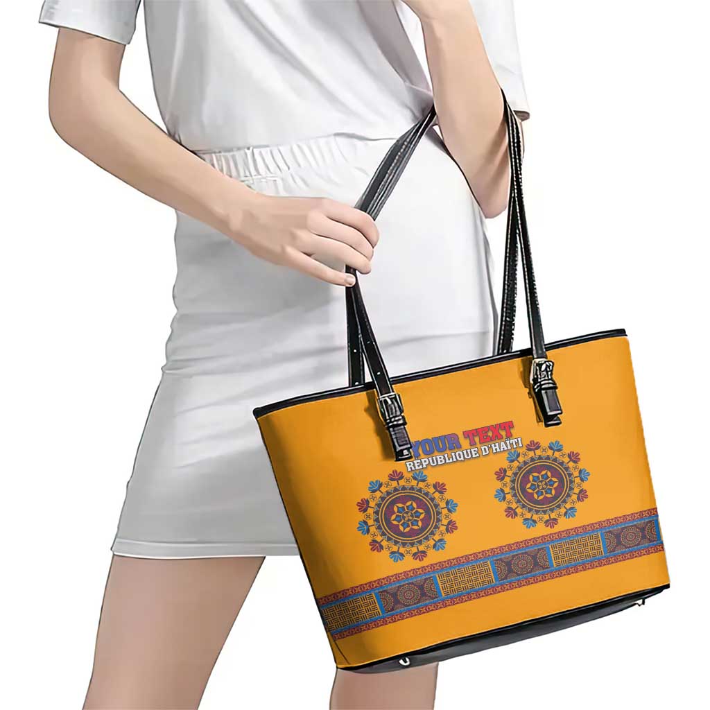 Personalized Haiti Dashiki Leather Tote Bag - Wonder Print Shop