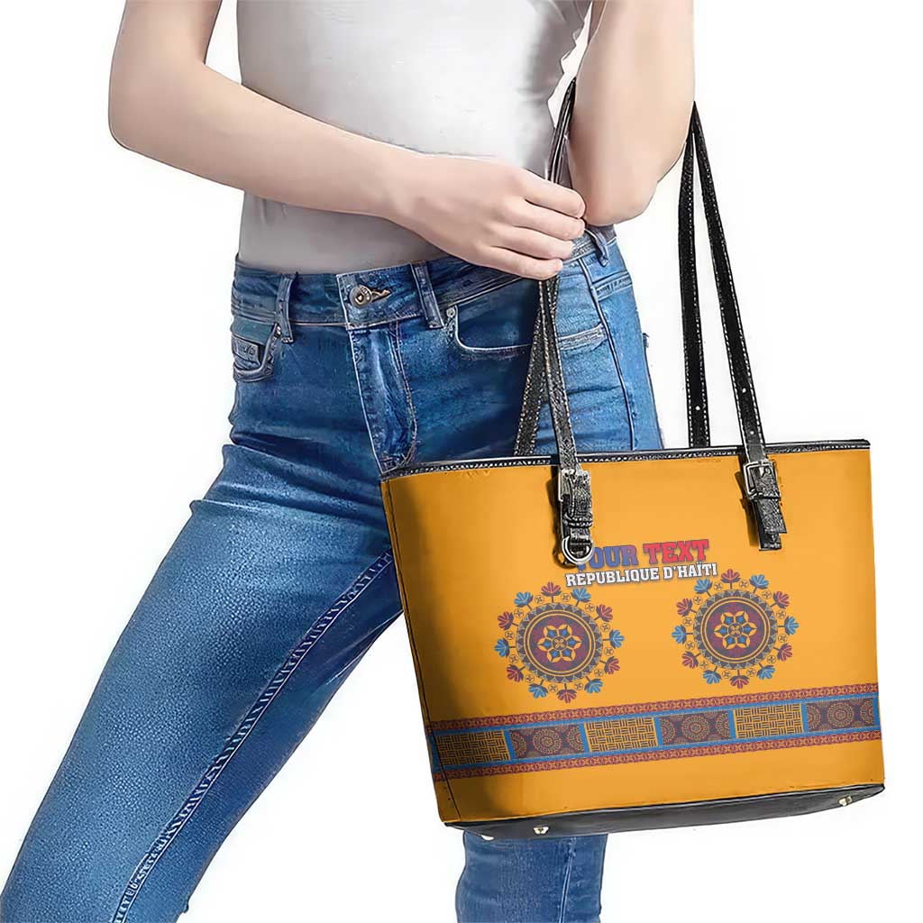 Personalized Haiti Dashiki Leather Tote Bag - Wonder Print Shop