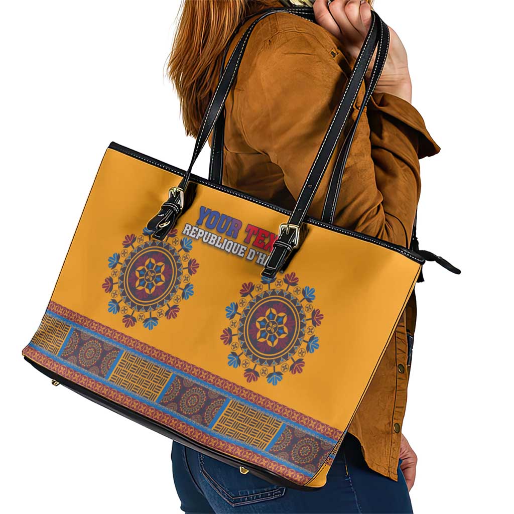 Personalized Haiti Dashiki Leather Tote Bag - Wonder Print Shop