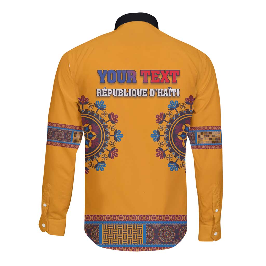 Personalized Haiti Dashiki Long Sleeve Button Shirt - Wonder Print Shop