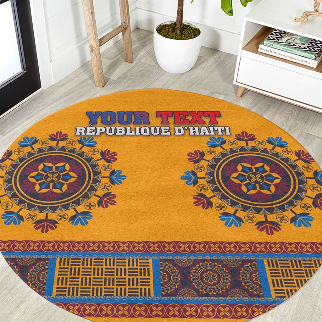 Personalized Haiti Dashiki Round Carpet