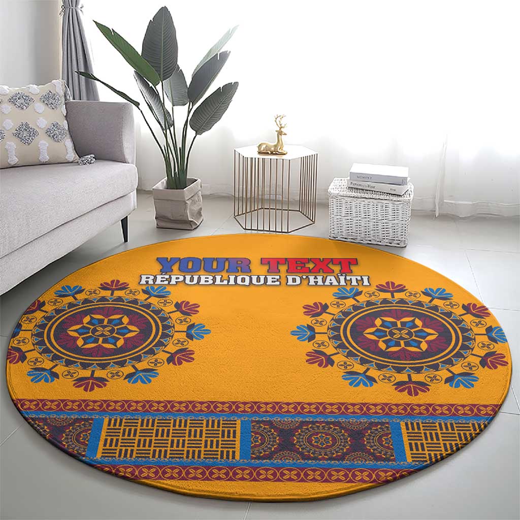 Personalized Haiti Dashiki Round Carpet