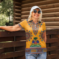 Personalized Haiti Dashiki Women Polo Shirt - Wonder Print Shop
