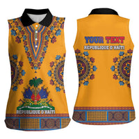 Personalized Haiti Dashiki Women Sleeveless Polo Shirt - Wonder Print Shop