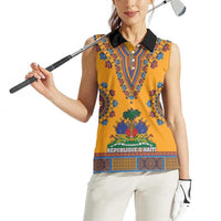 Personalized Haiti Dashiki Women Sleeveless Polo Shirt - Wonder Print Shop