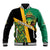 Jamaica Lion Rastafarian Baseball Jacket With Kente Pattern - Wonder Print Shop