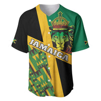 Jamaica Lion Rastafarian Baseball Jersey With Kente Pattern - Wonder Print Shop