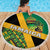 Jamaica Lion Rastafarian Beach Blanket With Kente Pattern - Wonder Print Shop