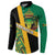 Jamaica Lion Rastafarian Button Sweatshirt With Kente Pattern - Wonder Print Shop