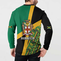 Jamaica Lion Rastafarian Button Sweatshirt With Kente Pattern - Wonder Print Shop