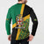 Jamaica Lion Rastafarian Button Sweatshirt With Kente Pattern - Wonder Print Shop