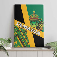 Jamaica Lion Rastafarian Canvas Wall Art With Kente Pattern - Wonder Print Shop