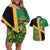 Jamaica Lion Rastafarian Couples Matching Off Shoulder Short Dress and Hawaiian Shirt With Kente Pattern - Wonder Print Shop