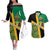 Jamaica Lion Rastafarian Couples Matching Off The Shoulder Long Sleeve Dress and Hawaiian Shirt With Kente Pattern - Wonder Print Shop