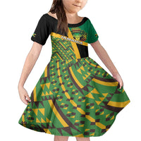 Jamaica Lion Rastafarian Family Matching Mermaid Dress and Hawaiian Shirt With Kente Pattern - Wonder Print Shop