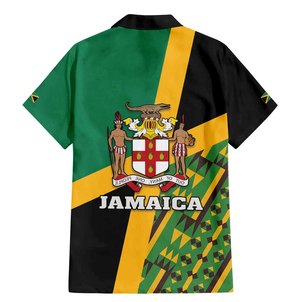 Jamaica Lion Rastafarian Family Matching Mermaid Dress and Hawaiian Shirt With Kente Pattern - Wonder Print Shop