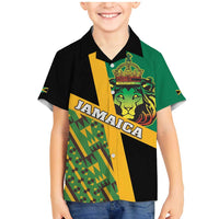 Jamaica Lion Rastafarian Family Matching Mermaid Dress and Hawaiian Shirt With Kente Pattern - Wonder Print Shop