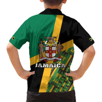 Jamaica Lion Rastafarian Family Matching Off Shoulder Maxi Dress and Hawaiian Shirt With Kente Pattern - Wonder Print Shop