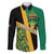 Jamaica Lion Rastafarian Family Matching Off Shoulder Short Dress and Hawaiian Shirt With Kente Pattern - Wonder Print Shop