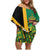 Jamaica Lion Rastafarian Family Matching Off Shoulder Short Dress and Hawaiian Shirt With Kente Pattern - Wonder Print Shop