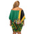 Jamaica Lion Rastafarian Family Matching Off Shoulder Short Dress and Hawaiian Shirt With Kente Pattern - Wonder Print Shop