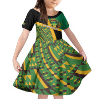 Jamaica Lion Rastafarian Family Matching Summer Maxi Dress and Hawaiian Shirt With Kente Pattern - Wonder Print Shop