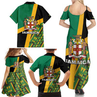 Jamaica Lion Rastafarian Family Matching Summer Maxi Dress and Hawaiian Shirt With Kente Pattern - Wonder Print Shop