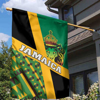 Jamaica Lion Rastafarian Garden Flag With Kente Pattern - Wonder Print Shop